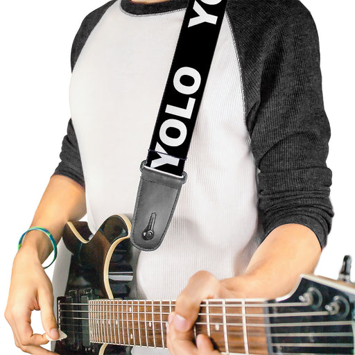 Guitar Strap - YOLO Black White Guitar Straps Buckle-Down   