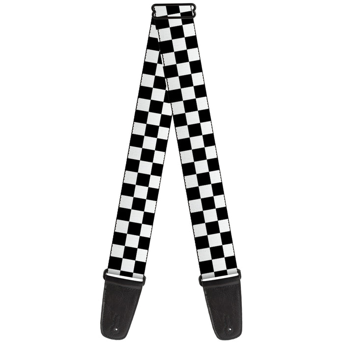 Black and White Checkered Guitar Strap Guitar Straps Buckle-Down   