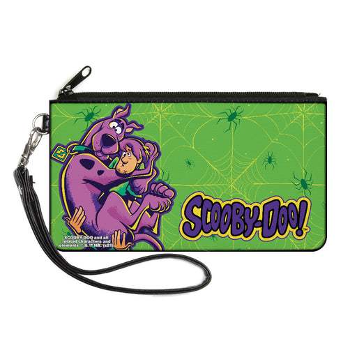 Canvas Zipper Wallet - LARGE - SCOOBY-DOO Shaggy Carrying Scooby Pose and Spider Webs Greens Canvas Zipper Wallets Scooby Doo   