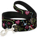 Dog Leash - Live Hard Die Young CLOSE-UP Black Dog Leashes Buckle-Down   