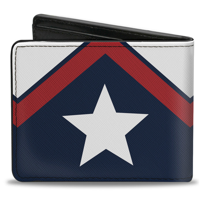 Bi-Fold Wallet - American Chevron & Stripes White Red Blue Bi-Fold Wallets Buckle-Down   