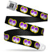 BD Wings Logo CLOSE-UP Full Color Black Silver Seatbelt Belt - Dopey Eyes Black/Yellow/Purple Webbing Seatbelt Belts Buckle-Down   