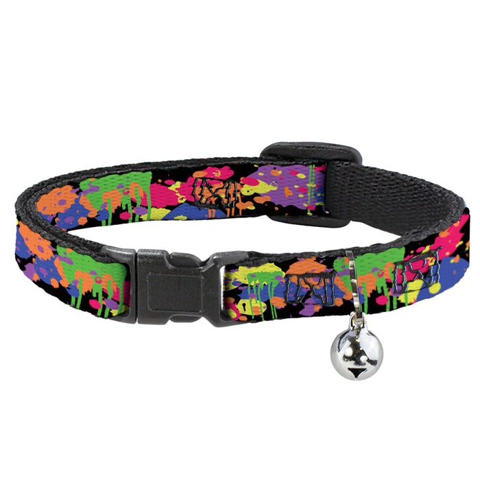 Cat Collar Breakaway - BD Paint Splatter Black Neon Breakaway Cat Collars Buckle-Down   