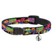 Cat Collar Breakaway - BD Paint Splatter Black Neon Breakaway Cat Collars Buckle-Down   