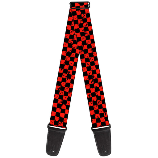 Guitar Strap - Checker Weathered Black Red Guitar Straps Buckle-Down   