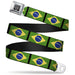 BD Wings Logo CLOSE-UP Full Color Black Silver Seatbelt Belt - Brazil Flags Webbing Seatbelt Belts Buckle-Down   