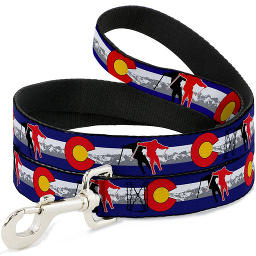 Dog Leash - Colorado Skier1 Red/Mountains Dog Leashes Buckle-Down   