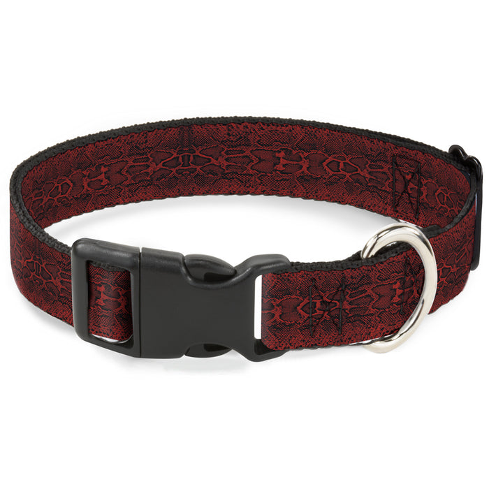 Plastic Clip Collar - Snake Skin 3 Red/Black Plastic Clip Collars Buckle-Down   
