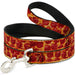 Dog Leash - Pepperoni Pizza w/Crust Vivid Dog Leashes Buckle-Down   