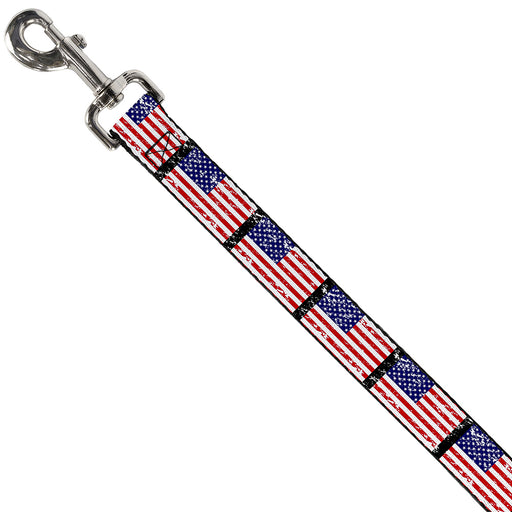 Dog Leash - United States Flags Weathered/Black Dog Leashes Buckle-Down   