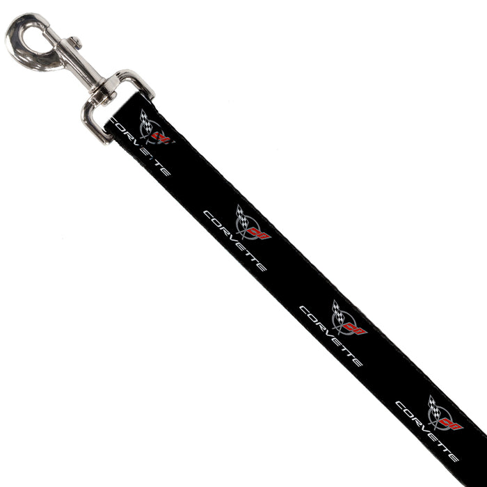 Dog Leash - CORVETTE C5 Logo Black/Gray/White/Red Repeat Dog Leashes GM General Motors   