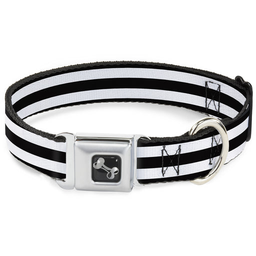Dog Bone Seatbelt Buckle Collar - Stripes 3Black/2White Seatbelt Buckle Collars Buckle-Down   