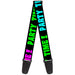 Guitar Strap - PARTY TIME! Black Green Turquoise Fuchsia Guitar Straps Buckle-Down   
