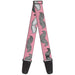 Guitar Strap - Mustaches Pink Sketch Guitar Straps Buckle-Down   