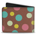 Bi-Fold Wallet - Dots Brown Multi Pastel Bi-Fold Wallets Buckle-Down   