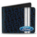 Bi-Fold Wallet - FORD Oval Stripe Piston Repeat Black Blue White Bi-Fold Wallets Ford   