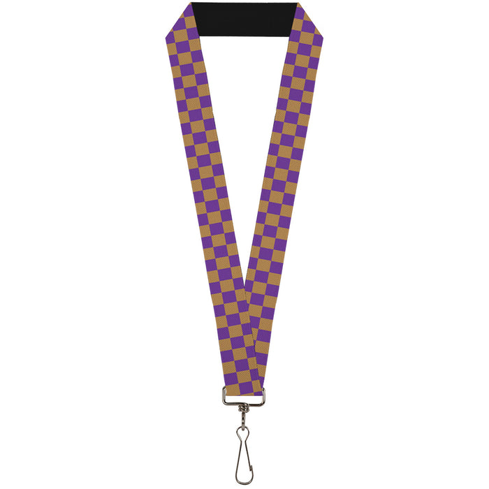 Lanyard - 1.0" - Checker Purple Gold Lanyards Buckle-Down   