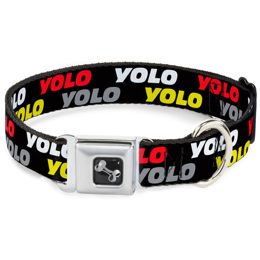 Dog Bone Seatbelt Buckle Collar - YOLO2 Black/Red/White/Gray/Yellow Seatbelt Buckle Collars Buckle-Down   