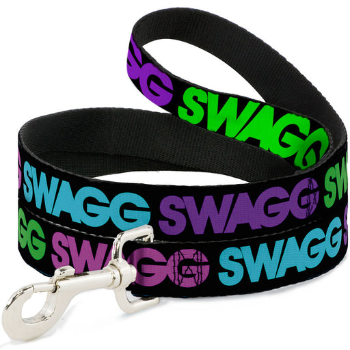 Dog Leash - SWAGG Black/Hot Pink/Turquoise/Purple/Neon Green Dog Leashes Buckle-Down   