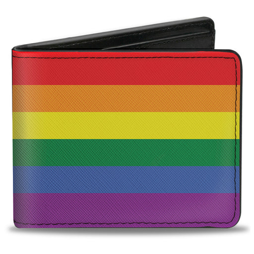 Bi-Fold Wallet - Flag American Pride Rainbow Black Bi-Fold Wallets Buckle-Down   