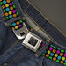 BD Wings Logo CLOSE-UP Black/Silver Seatbelt Belt - Smiley Faces Melted Mini Repeat Black/Multi Neon Webbing Seatbelt Belts Buckle-Down   