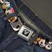Mickey Silhouette Black Silver Seatbelt Belt - Classic Disney Character Faces Black Webbing Seatbelt Belts Disney   