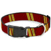 Plastic Clip Collar - Hash Mark Stripe Double Maroon/Gold Plastic Clip Collars Buckle-Down   