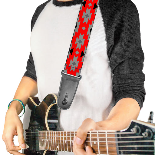 Guitar Strap - Navajo Gray Red Gray Black Guitar Straps Buckle-Down   