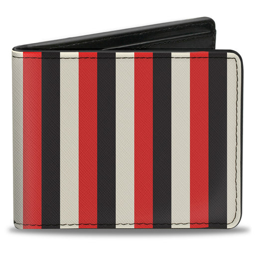 Bi-Fold Wallet - Vertical Stripes3 Black Bright Red White Bi-Fold Wallets Buckle-Down   
