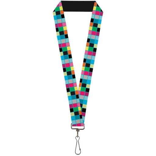 Lanyard - 1.0" - Checker Bright Pastel w Outline Lanyards Buckle-Down   