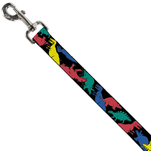 Dog Leash - Dinosaurs Black/Multi Color Dog Leashes Buckle-Down   