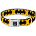 Batman Full Color Black Silver Black Seatbelt Buckle Collar - Bat Signal-5 Black/Yellow/Black Seatbelt Buckle Collars DC Comics   