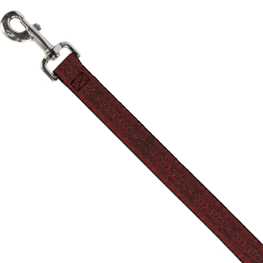 Dog Leash - Snake Skin 3 Red/Black Dog Leashes Buckle-Down   