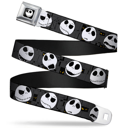 Jack Smile Full Color Seatbelt Belt - Nightmare Before Christmas Jack Expressions Gray Webbing Seatbelt Belts Disney   
