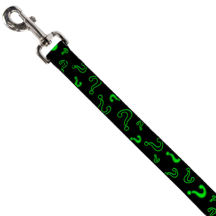 Dog Leash - Question Mark Scattere2 Black/Neon Green Dog Leashes DC Comics   