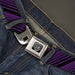 BD Wings Logo CLOSE-UP Full Color Black Silver Seatbelt Belt - Diagonal Stripes Purples Webbing Seatbelt Belts Buckle-Down   