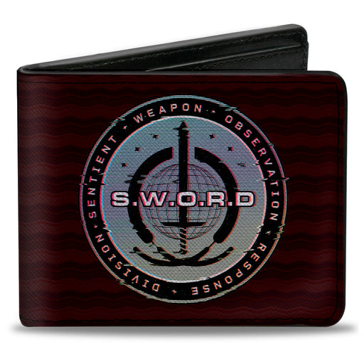 MARVEL STUDIOS WANDAVISION Bi-Fold Wallet - WandaVision SWORD Logos Black Bi-Fold Wallets Marvel Comics   