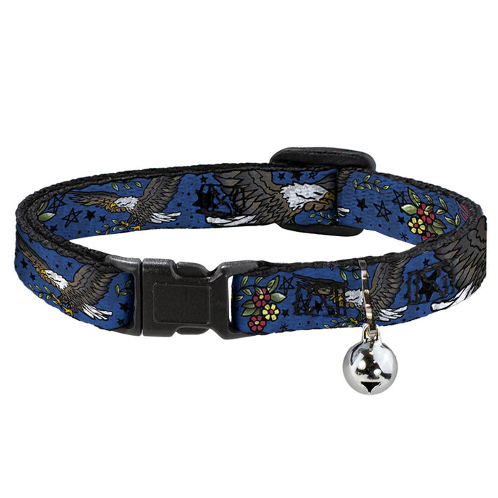 Cat Collar Breakaway - Truth and Justice CLOSE-UP Blue Breakaway Cat Collars Buckle-Down   