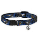 Cat Collar Breakaway - Truth and Justice CLOSE-UP Blue Breakaway Cat Collars Buckle-Down   