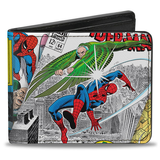 MARVEL COMICS Bi-Fold Wallet - Spider-Man & Vulture Battle + Vulture Gargoyle Pose Comic Book Covers Bi-Fold Wallets Marvel Comics   