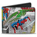 MARVEL COMICS Bi-Fold Wallet - Spider-Man & Vulture Battle + Vulture Gargoyle Pose Comic Book Covers Bi-Fold Wallets Marvel Comics   