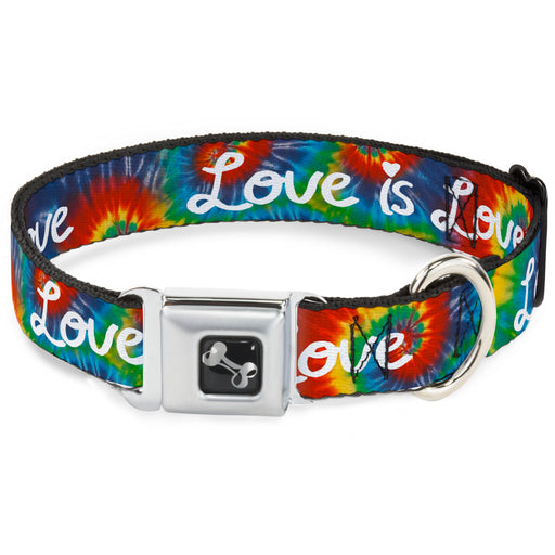 Dog Bone Seatbelt Buckle Collar - LOVE IS LOVE BD Tie Dye/White Seatbelt Buckle Collars Buckle-Down   