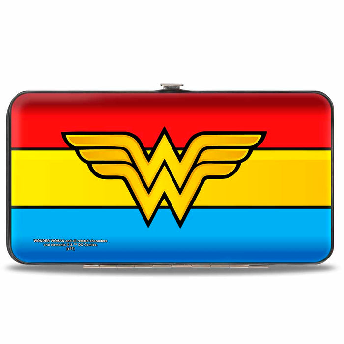 Hinged Wallet - Wonder Woman Logo Stripe Red Yellows Blue Hinged Wallets DC Comics   