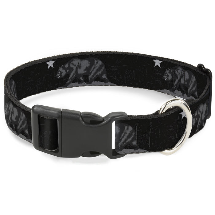 Plastic Clip Collar - Cali Bear Black/Grays Plastic Clip Collars Buckle-Down   