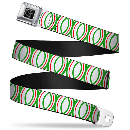 BD Wings Logo CLOSE-UP Full Color Black Silver Seatbelt Belt - Rings White/Green/Red Webbing Seatbelt Belts Buckle-Down   