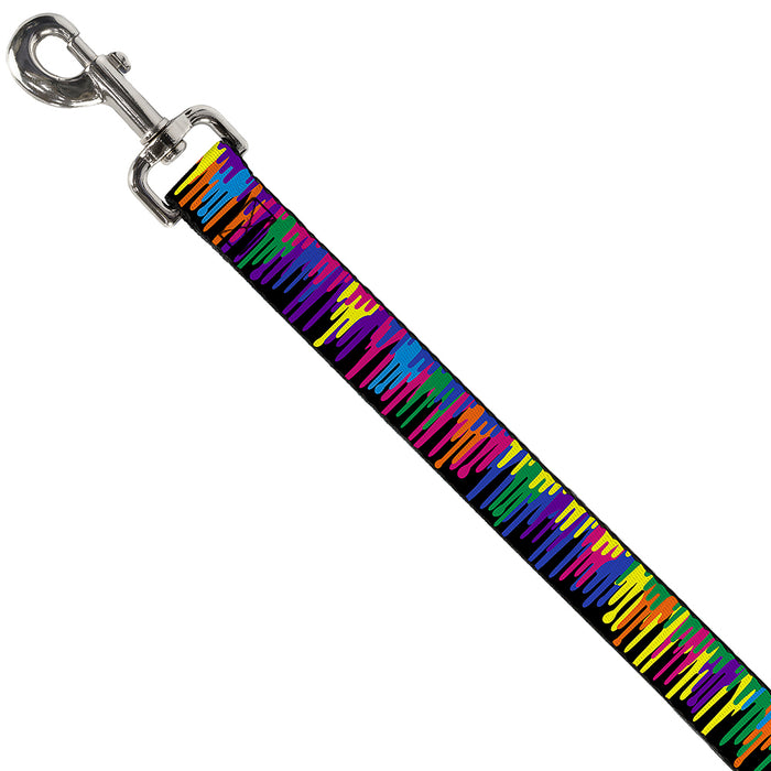 Dog Leash - Paint Drips Black/Multi Neon Dog Leashes Buckle-Down   