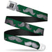 BD Wings Logo CLOSE-UP Full Color Black Silver Seatbelt Belt - Mustaches Green/Sketch Webbing Seatbelt Belts Buckle-Down   
