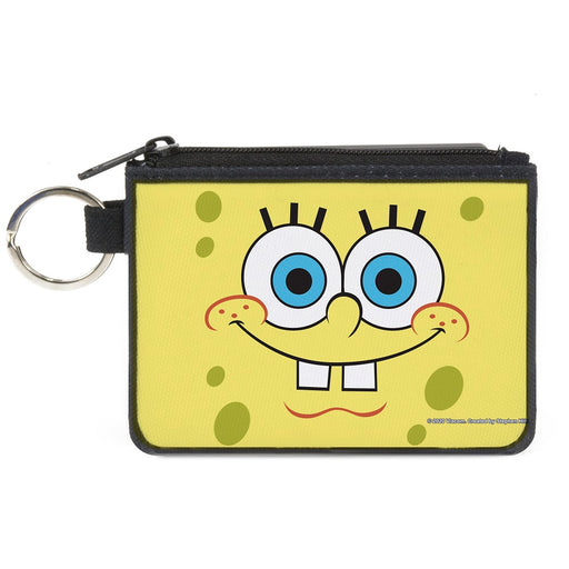 Canvas Zipper Wallet - MINI X-SMALL - SpongeBob Face CLOSE-UP Yellows Canvas Zipper Wallets Nickelodeon   