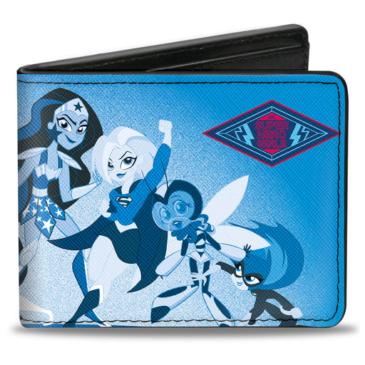 Bi-Fold Wallet - DC SUPER HERO GIRLS Diamond Logo 7-Character Group Pose Blues Red Bi-Fold Wallets DC Comics   