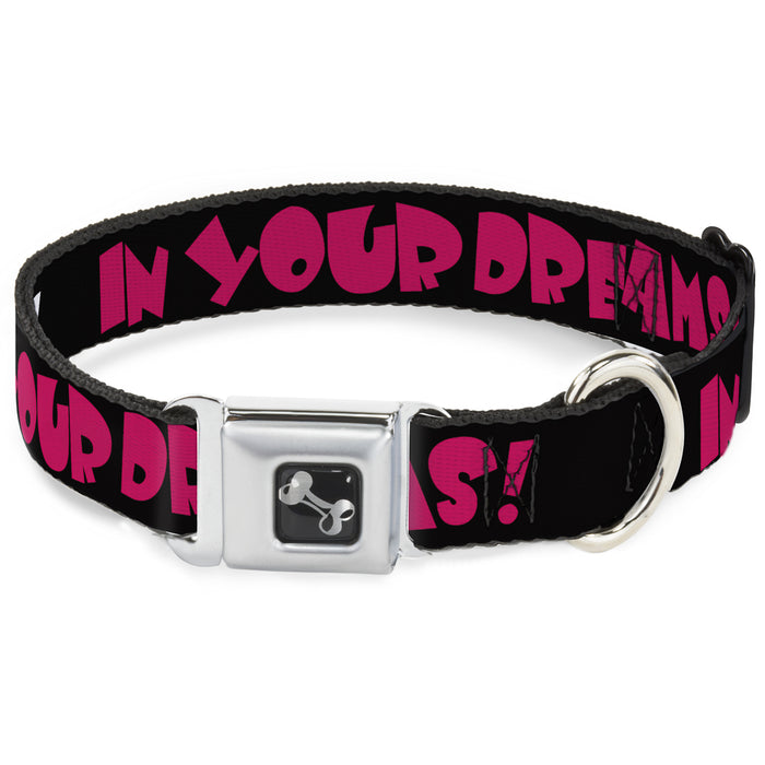 Dog Bone Seatbelt Buckle Collar - IN YOUR DREAMS! Black/White/Pink Seatbelt Buckle Collars Buckle-Down   